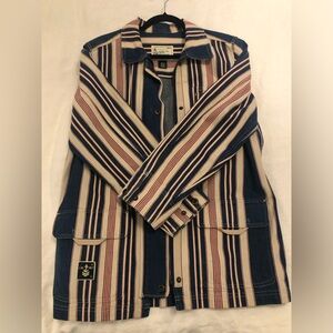 Lauren Jeans Co. striped red, white and blue vintage Jean jacket - size M